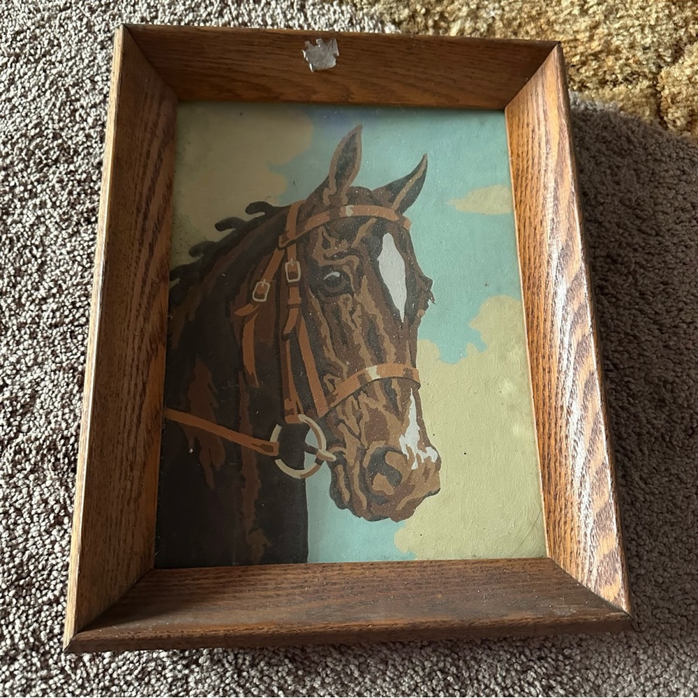 Vtg | Set of Framed Horse Wall Hangings